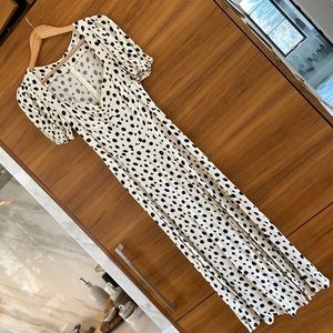 Long Reformation Polka-Dot Dress